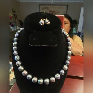 14kt Huge south sea pearls set